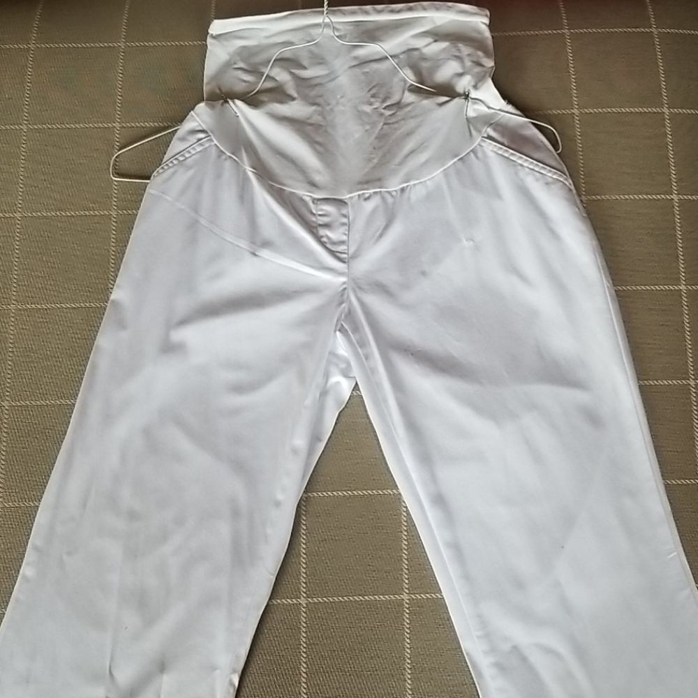 White Maternity Dress Pants